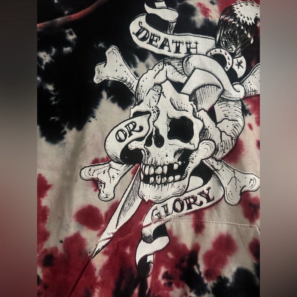 Ed hardy Tie-Dye Skull Graphic Hoodie size medium BNWT - Picture 2 of 10